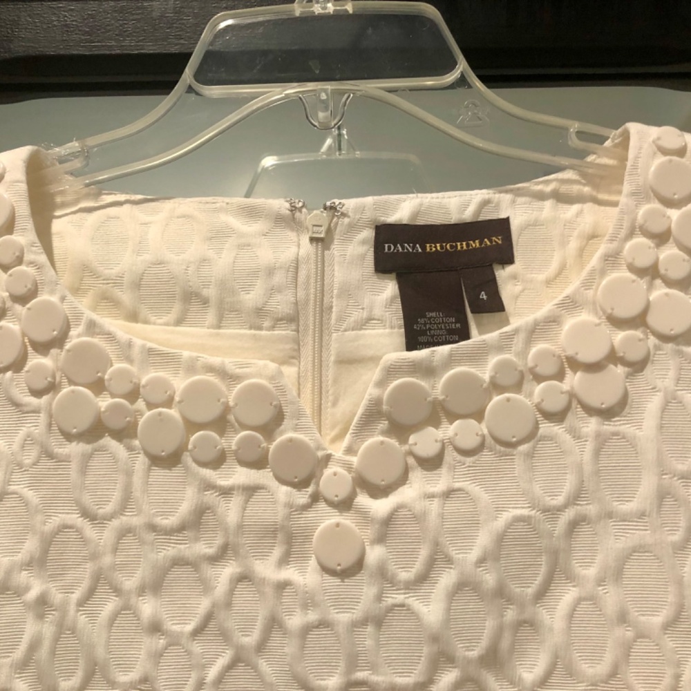 Dana Buchman Ivory Sheath Dress ~ Gorgeous!  Beautiful Xmas Dress!